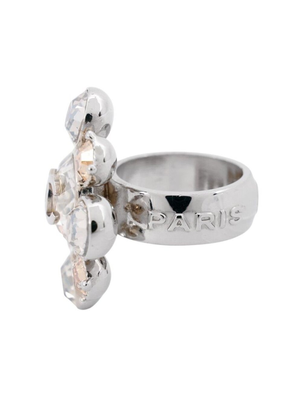 Chanel Ring CC Logo Metal Rhinestone - Picture 2 of 10